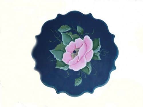 שעון קיר- ורד-ציור על עץ