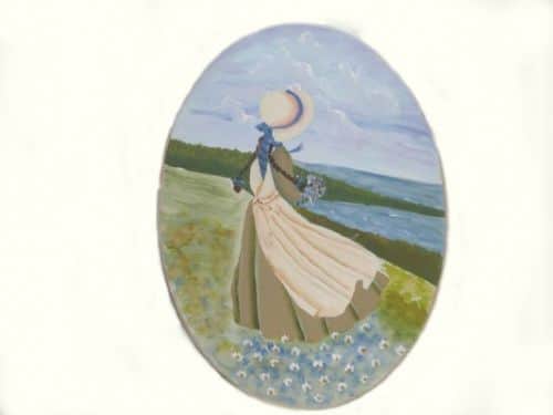 נערה ברוח-תמונה-ציור על עץ