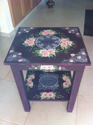 שולחן שירות-ציור על עץ