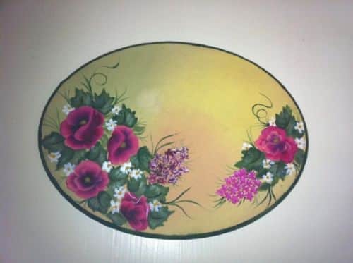 כלניות-ציור על עץ-דוגמה