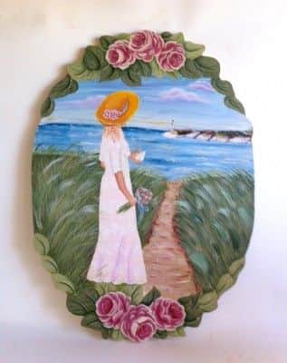 מבט לים-ציור על עץ