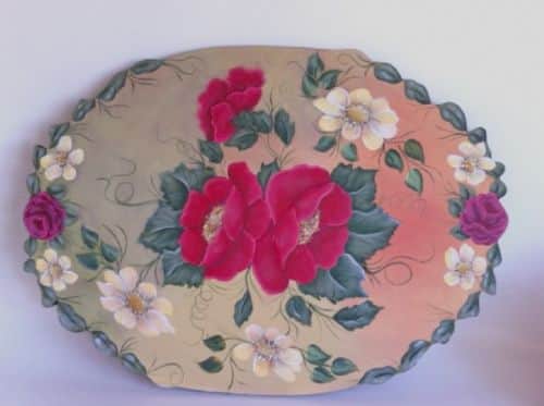 כלניות אדמדמות אדמוניות-ציור על עץ -נמכר