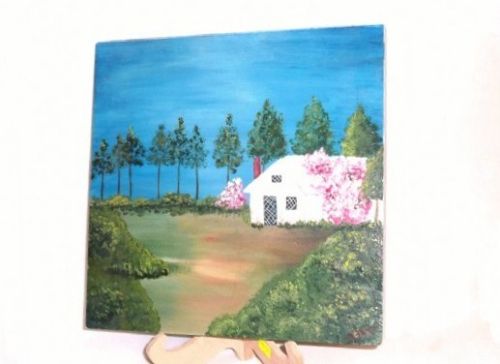 תמונת נוף-ציור על עץ