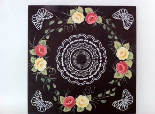 פלטת עץ להגשה לשולחן=ציור על עץ